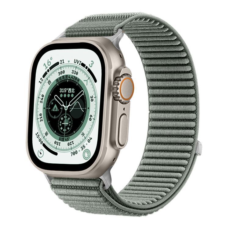 Correia de Relógio em Nylon Trançado com Fecho de Gancho e Argola e Interface Metálica, Para Apple Watch 46mm / 49mm / 45mm / 44mm, Para Apple Watch 42mm / 41mm / 40mm / 38mm