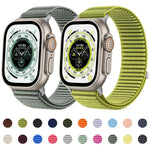 Correia de Relógio em Nylon Trançado com Fecho de Gancho e Argola e Interface Metálica, Para Apple Watch 46mm / 49mm / 45mm / 44mm, Para Apple Watch 42mm / 41mm / 40mm / 38mm