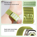 Correia de Relógio em Nylon Trançado com Fecho de Gancho e Argola e Interface Metálica, Para Apple Watch 46mm / 49mm / 45mm / 44mm, Para Apple Watch 42mm / 41mm / 40mm / 38mm