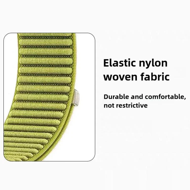 Correia de Relógio em Nylon Trançado com Fecho de Gancho e Argola e Interface Metálica, Para Apple Watch 46mm / 49mm / 45mm / 44mm, Para Apple Watch 42mm / 41mm / 40mm / 38mm