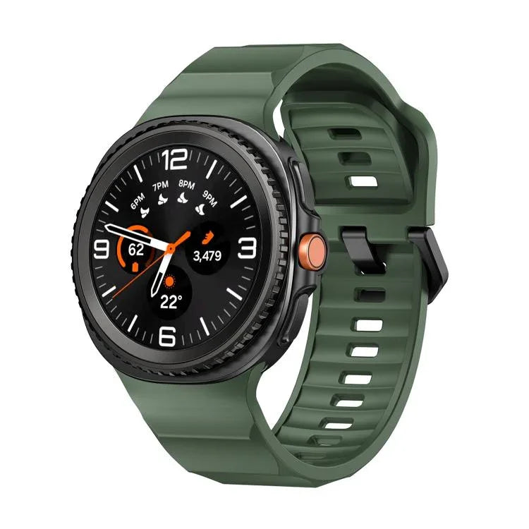Pulseira de Relógio em Silicone com Fivela Preta Wave, Para Samsung Galaxy Watch8 / Watch8 Classic