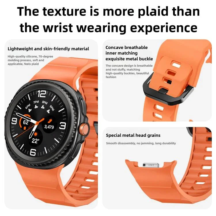 Pulseira de Relógio em Silicone com Fivela Preta Wave, Para Samsung Galaxy Watch8 / Watch8 Classic