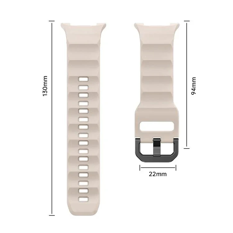 Pulseira de Relógio em Silicone com Fivela Preta Wave, Para Samsung Galaxy Watch8 / Watch8 Classic