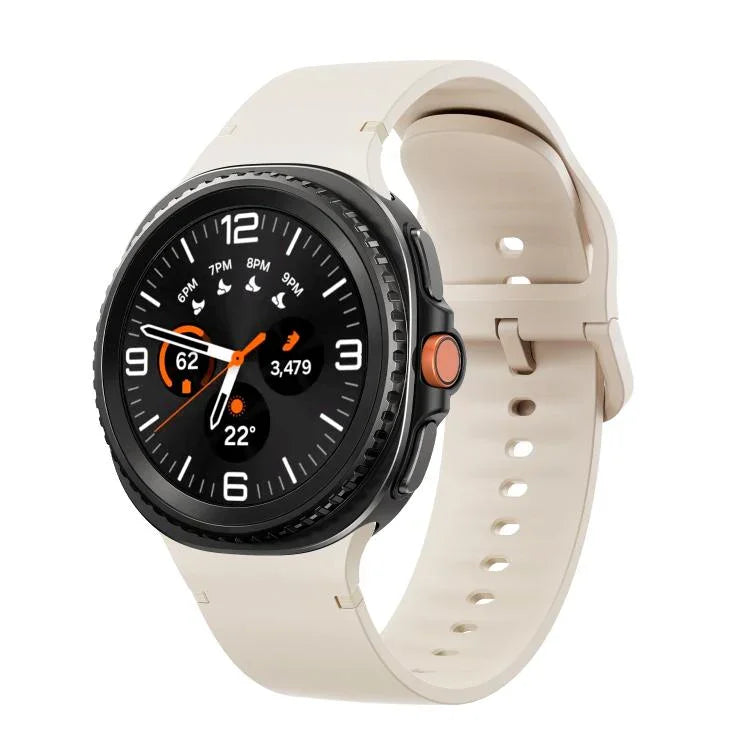 Pulseira de Relógio em Silicone com Costura e Cor Sólida para Samsung Galaxy Watch8 / Watch8 Classic, S, M
