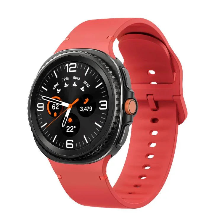 Pulseira de Relógio em Silicone com Costura e Cor Sólida para Samsung Galaxy Watch8 / Watch8 Classic, S, M