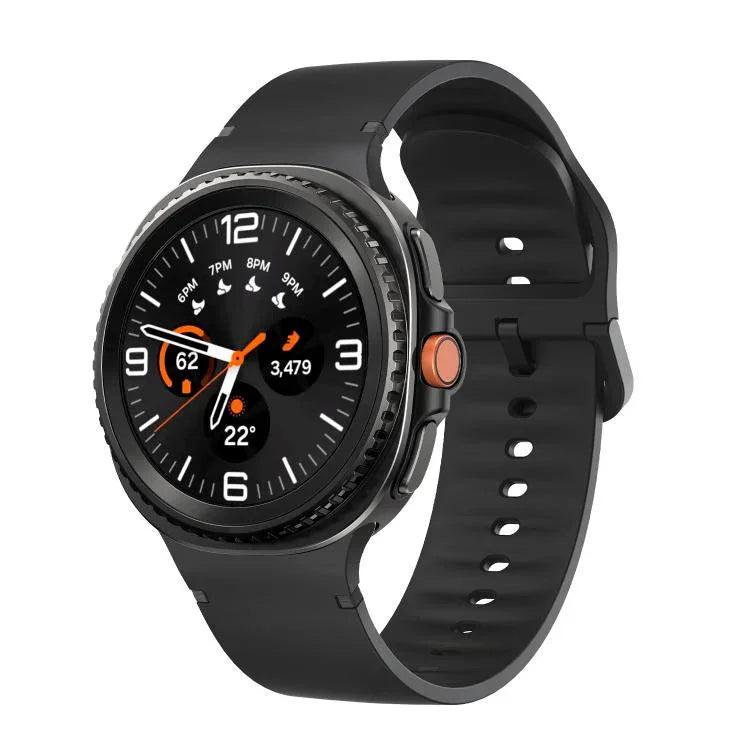 Pulseira de Relógio em Silicone com Costura e Cor Sólida para Samsung Galaxy Watch8 / Watch8 Classic, S, M