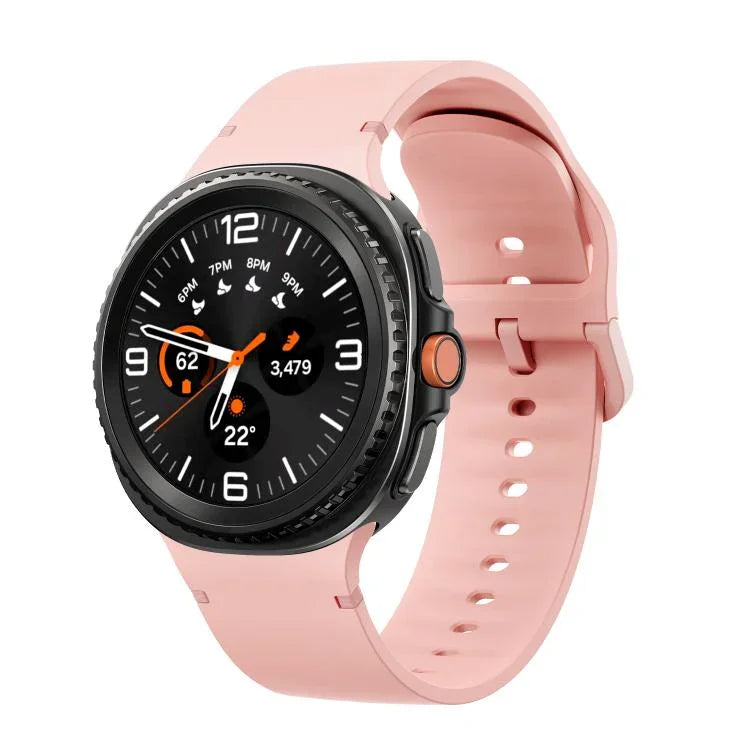 Pulseira de Relógio em Silicone com Costura e Cor Sólida para Samsung Galaxy Watch8 / Watch8 Classic, S, M