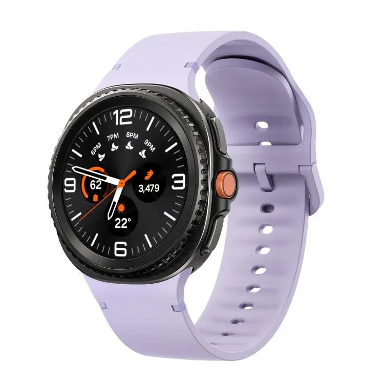 Pulseira de Relógio em Silicone com Costura e Cor Sólida para Samsung Galaxy Watch8 / Watch8 Classic, S, M