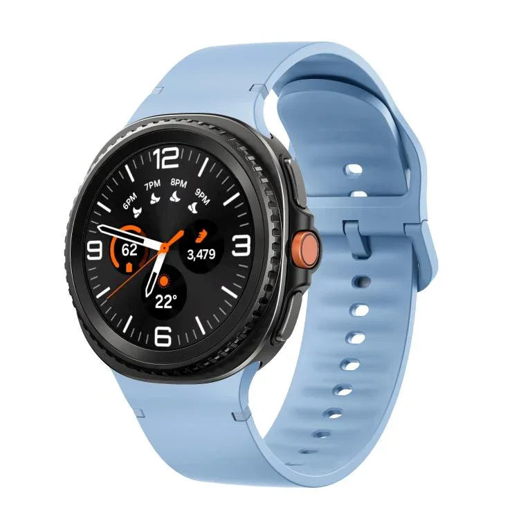 Pulseira de Relógio em Silicone com Costura e Cor Sólida para Samsung Galaxy Watch8 / Watch8 Classic, S, M