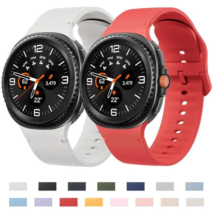Pulseira de Relógio em Silicone com Costura e Cor Sólida para Samsung Galaxy Watch8 / Watch8 Classic, S, M
