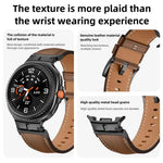 Metal Head Connector Genuine Leather Watch Band, For Samsung Galaxy Watch8 / Watch8 Classic