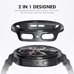 ENKAY Hat-Prince Filme de Vidro Temperado de Cobertura Total Integrado com Estojo PC para Relógio, Para Samsung Galaxy Watch8 44mm, Para Samsung Galaxy Watch8 40mm