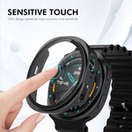 ENKAY Hat-Prince Filme de Vidro Temperado de Cobertura Total Integrado com Estojo PC para Relógio, Para Samsung Galaxy Watch8 44mm, Para Samsung Galaxy Watch8 40mm