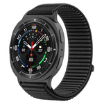 Pulseira de relógio com interface metálica em nylon tecido com fecho de gancho e argola, para Samsung Galaxy Watch8 / Watch8 Classic