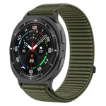 Pulseira de relógio com interface metálica em nylon tecido com fecho de gancho e argola, para Samsung Galaxy Watch8 / Watch8 Classic