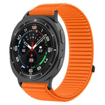 Pulseira de relógio com interface metálica em nylon tecido com fecho de gancho e argola, para Samsung Galaxy Watch8 / Watch8 Classic