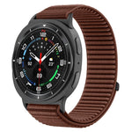 Pulseira de relógio com interface metálica em nylon tecido com fecho de gancho e argola, para Samsung Galaxy Watch8 / Watch8 Classic