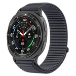 Pulseira de relógio com interface metálica em nylon tecido com fecho de gancho e argola, para Samsung Galaxy Watch8 / Watch8 Classic