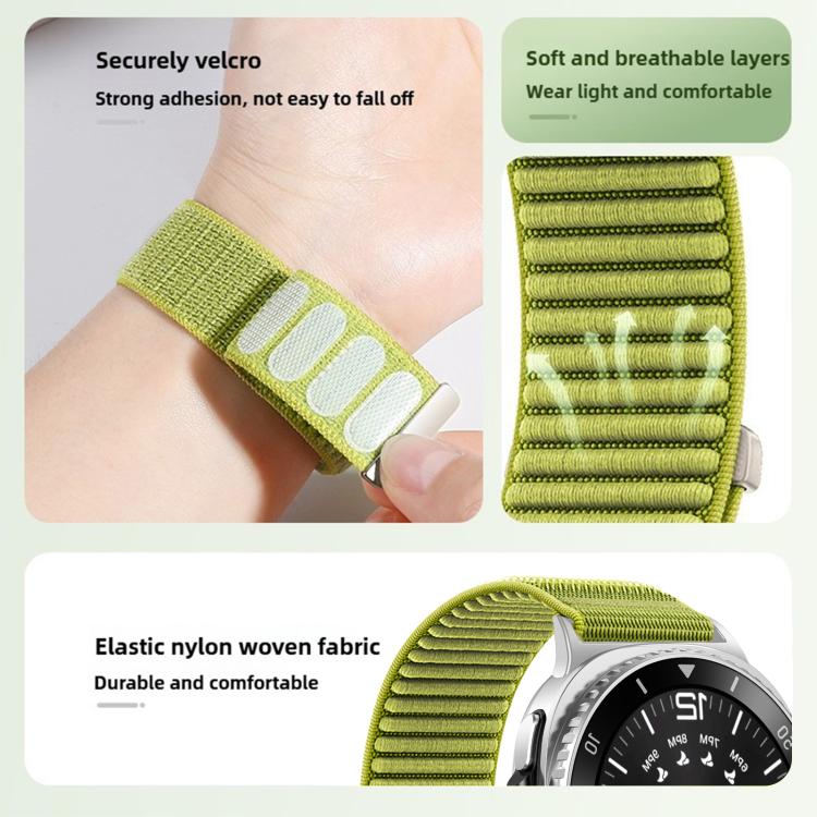 Pulseira de relógio com interface metálica em nylon tecido com fecho de gancho e argola, para Samsung Galaxy Watch8 / Watch8 Classic