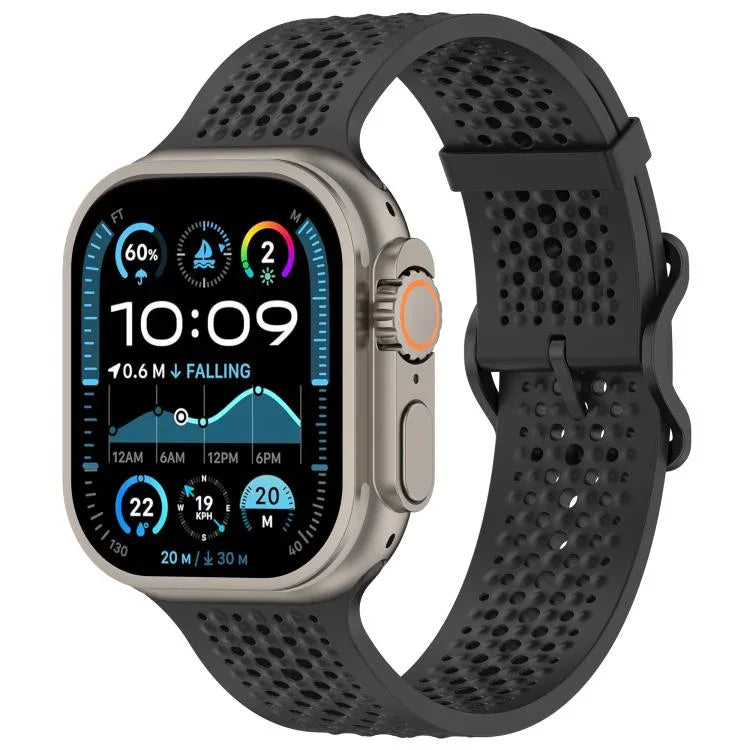 Correia de Relógio em Silicone com Orifícios Respiráveis, Para Apple Watch 46mm / 49mm / 45mm / 44mm