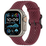 Breathable Holes Silicone Watch Band, For Apple Watch 46mm / 49mm / 45mm / 44mm