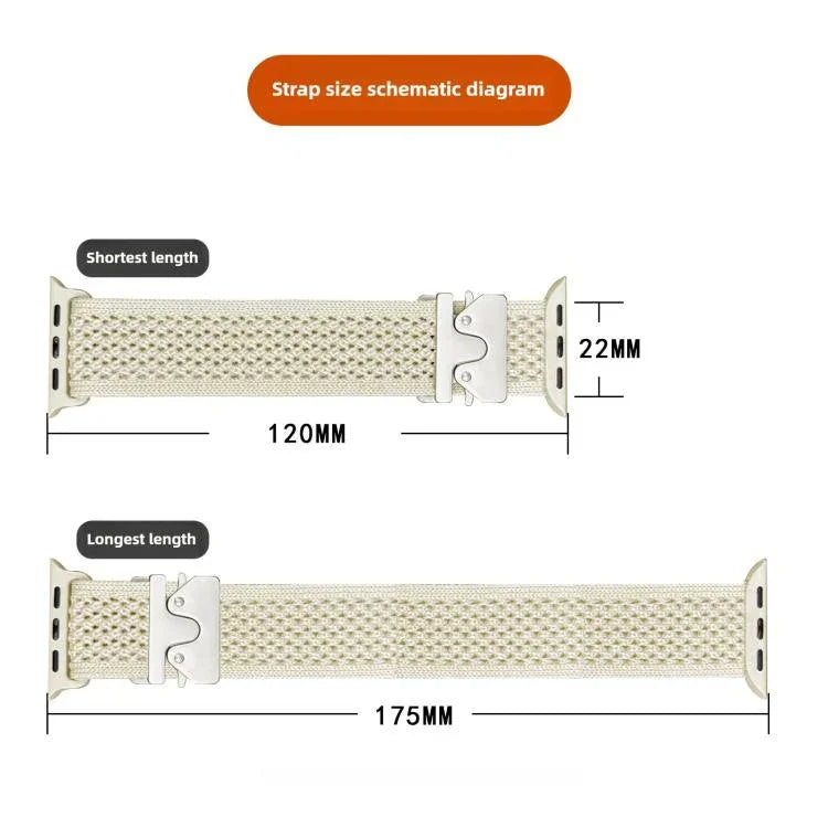 Correia de Relógio em Nylon Tricotado com Fivela de Paraquedas, Para Apple Watch 46mm / 49mm / 45mm / 44mm, Para Apple Watch 42mm / 41mm / 40mm / 38mm