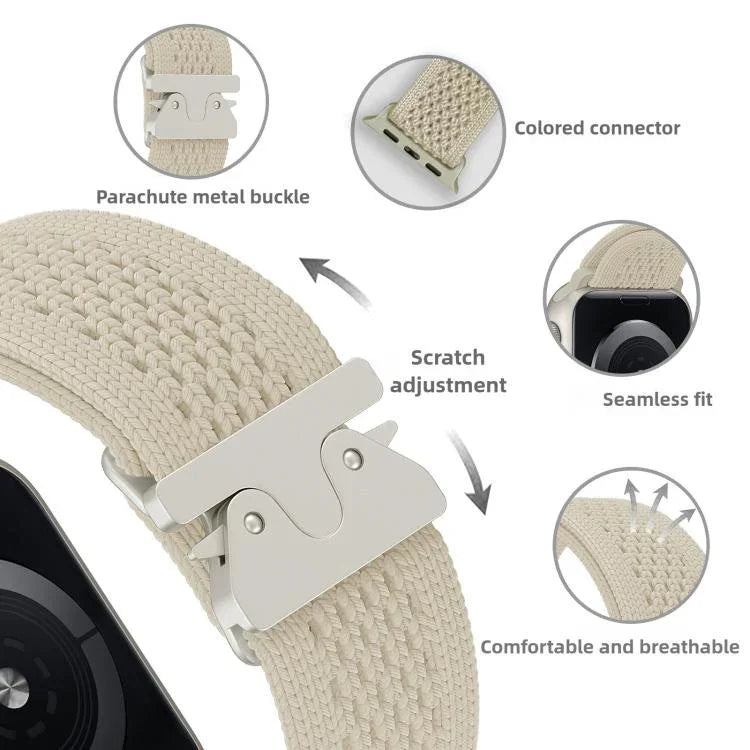 Correia de Relógio em Nylon Tricotado com Fivela de Paraquedas, Para Apple Watch 46mm / 49mm / 45mm / 44mm, Para Apple Watch 42mm / 41mm / 40mm / 38mm