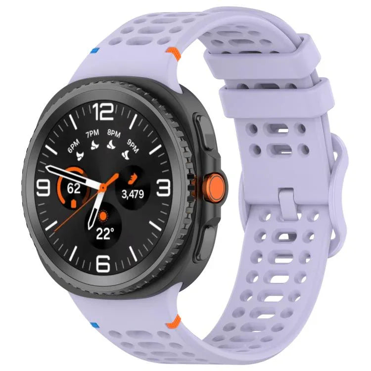 Eight-shaped Buckle Breathable Stitched Silicone Watch Band, For Samsung Galaxy Watch8 / Watch8 Classic