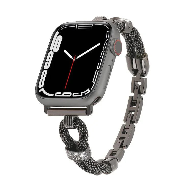 Correia de Relógio Metálica em Corrente de Cobre com Diamantes, Para Apple Watch 46mm / 49mm / 45mm / 44mm, Para Apple Watch 42mm / 41mm / 40mm / 38mm