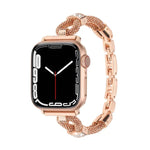 Correia de Relógio Metálica em Corrente de Cobre com Diamantes, Para Apple Watch 46mm / 49mm / 45mm / 44mm, Para Apple Watch 42mm / 41mm / 40mm / 38mm