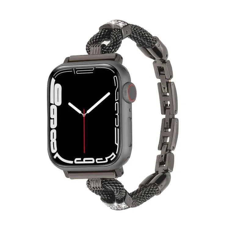 Correia de Relógio Metálica em Corrente de Cobre com Diamantes, Para Apple Watch 46mm / 49mm / 45mm / 44mm, Para Apple Watch 42mm / 41mm / 40mm / 38mm