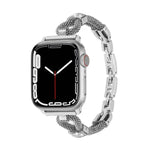 Correia de Relógio Metálica em Corrente de Cobre com Diamantes, Para Apple Watch 46mm / 49mm / 45mm / 44mm, Para Apple Watch 42mm / 41mm / 40mm / 38mm