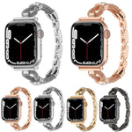 Correia de Relógio Metálica em Corrente de Cobre com Diamantes, Para Apple Watch 46mm / 49mm / 45mm / 44mm, Para Apple Watch 42mm / 41mm / 40mm / 38mm