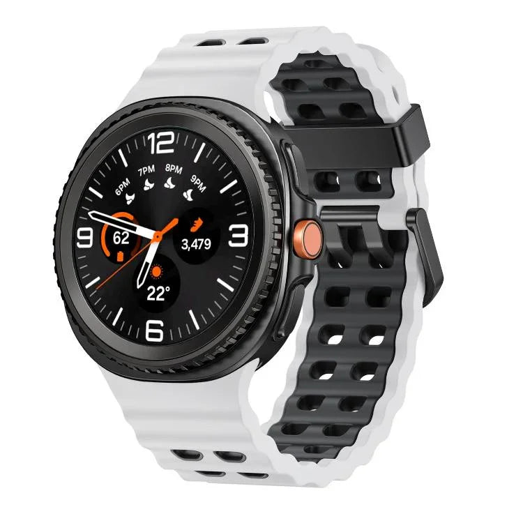 Pulseira de Relógio em Silicone Bicolor com Fivela de Libertação Rápida Estilo Oceano, Para Samsung Galaxy Watch8 / Watch8 Classic