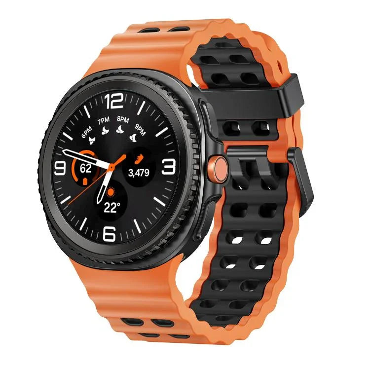 Pulseira de Relógio em Silicone Bicolor com Fivela de Libertação Rápida Estilo Oceano, Para Samsung Galaxy Watch8 / Watch8 Classic