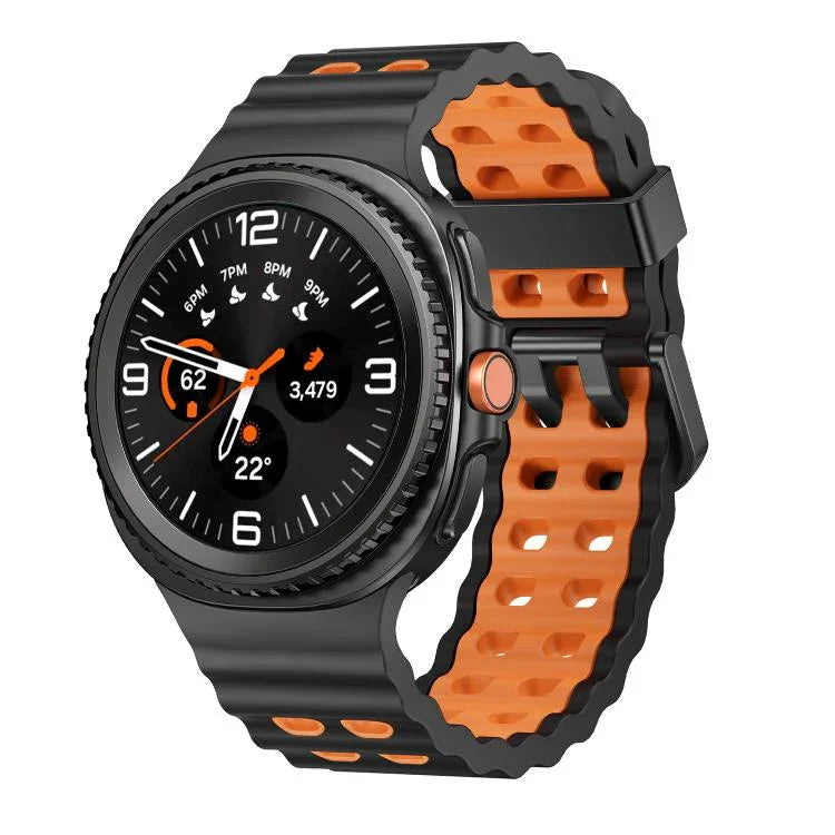 Pulseira de Relógio em Silicone Bicolor com Fivela de Libertação Rápida Estilo Oceano, Para Samsung Galaxy Watch8 / Watch8 Classic