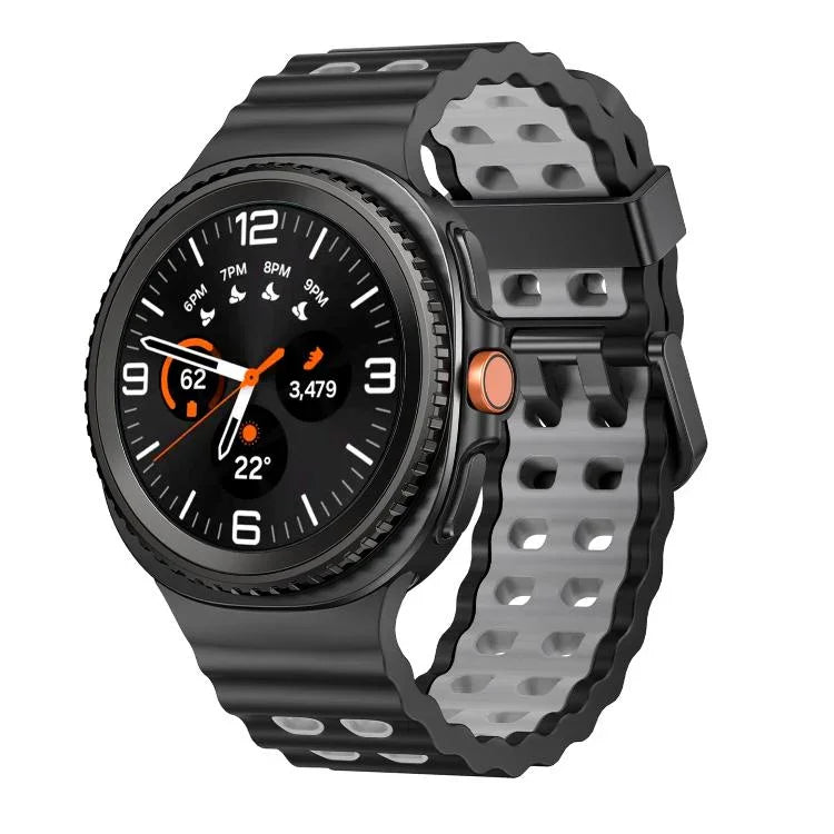 Pulseira de Relógio em Silicone Bicolor com Fivela de Libertação Rápida Estilo Oceano, Para Samsung Galaxy Watch8 / Watch8 Classic