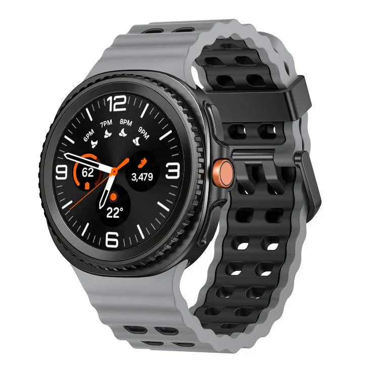 Pulseira de Relógio em Silicone Bicolor com Fivela de Libertação Rápida Estilo Oceano, Para Samsung Galaxy Watch8 / Watch8 Classic