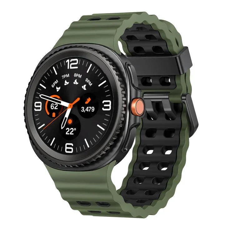 Pulseira de Relógio em Silicone Bicolor com Fivela de Libertação Rápida Estilo Oceano, Para Samsung Galaxy Watch8 / Watch8 Classic