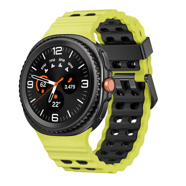 Pulseira de Relógio em Silicone Bicolor com Fivela de Libertação Rápida Estilo Oceano, Para Samsung Galaxy Watch8 / Watch8 Classic