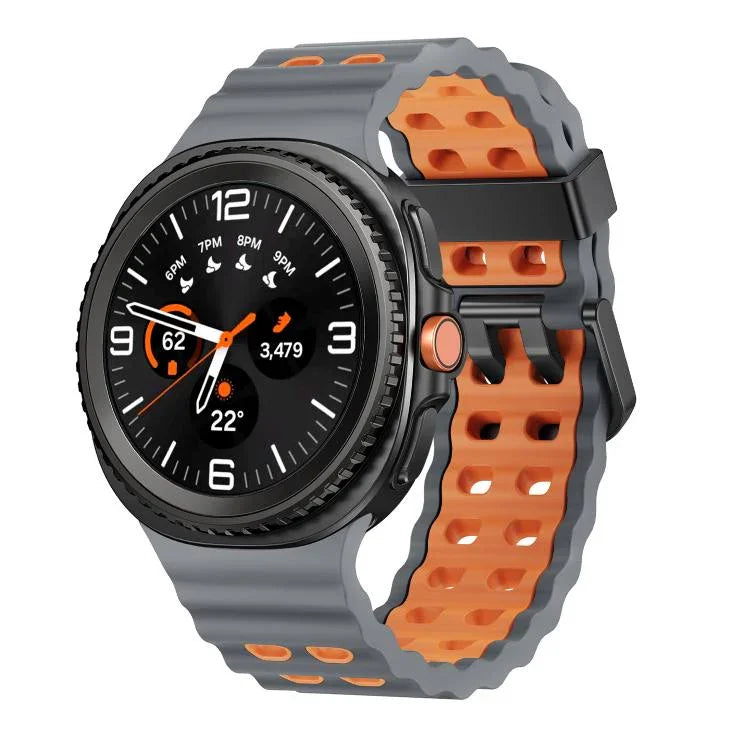 Pulseira de Relógio em Silicone Bicolor com Fivela de Libertação Rápida Estilo Oceano, Para Samsung Galaxy Watch8 / Watch8 Classic