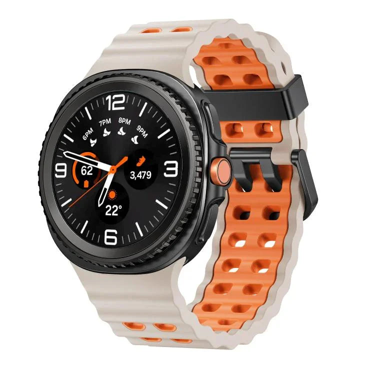 Pulseira de Relógio em Silicone Bicolor com Fivela de Libertação Rápida Estilo Oceano, Para Samsung Galaxy Watch8 / Watch8 Classic