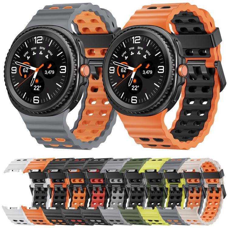 Pulseira de Relógio em Silicone Bicolor com Fivela de Libertação Rápida Estilo Oceano, Para Samsung Galaxy Watch8 / Watch8 Classic