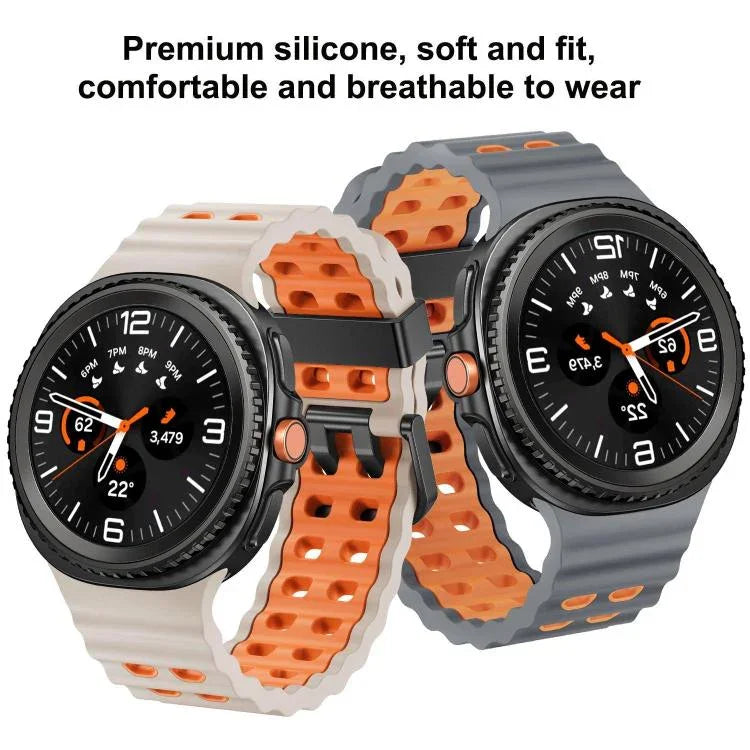 Pulseira de Relógio em Silicone Bicolor com Fivela de Libertação Rápida Estilo Oceano, Para Samsung Galaxy Watch8 / Watch8 Classic