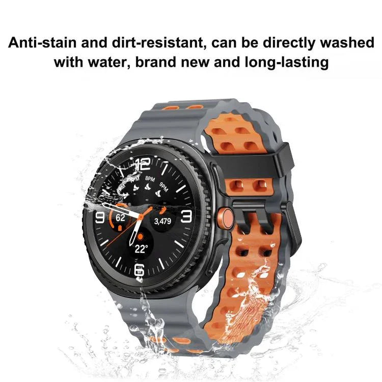 Pulseira de Relógio em Silicone Bicolor com Fivela de Libertação Rápida Estilo Oceano, Para Samsung Galaxy Watch8 / Watch8 Classic