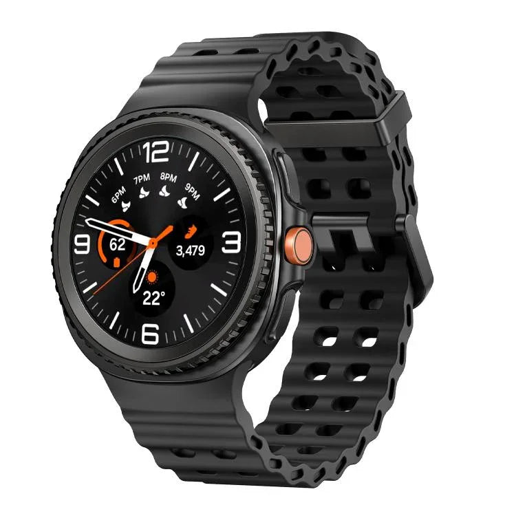 Ocean Style Quick Release Buckle Solid Color Silicone Watch Band, For Samsung Galaxy Watch8 / Watch8 Classic