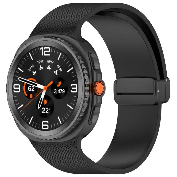 Pulseira de Relógio em Silicone com Textura Pequena Xadrez e Fivela Magnética, Para Samsung Galaxy Watch8 / Watch8 Classic