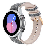 Glitter Silicone Hybrid Leather Watch Band, For Samsung Galaxy Watch 7 40 / 44mm