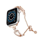 Pulseira de Relógio em Liga de Zinco com Bracelete em Forma de U e Diamantes, Para Apple Watch 46mm / 49mm / 45mm / 44mm, Para Apple Watch 42mm / 41mm / 40mm / 38mm