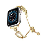 Pulseira de Relógio em Liga de Zinco com Bracelete em Forma de U e Diamantes, Para Apple Watch 46mm / 49mm / 45mm / 44mm, Para Apple Watch 42mm / 41mm / 40mm / 38mm